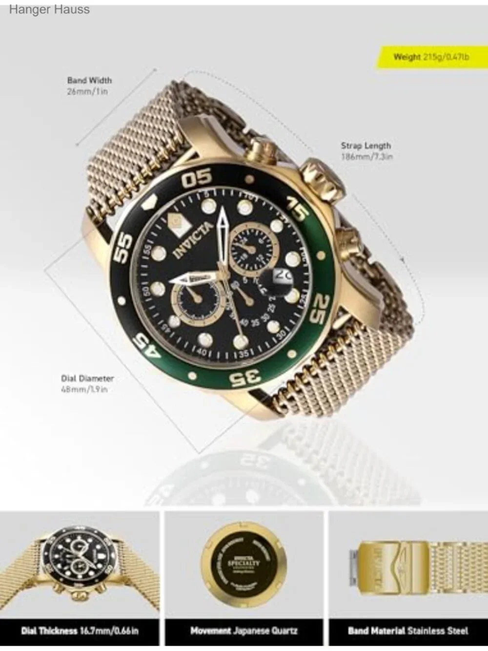 Stainless Steel Quartz Chronograph Wrist Watch